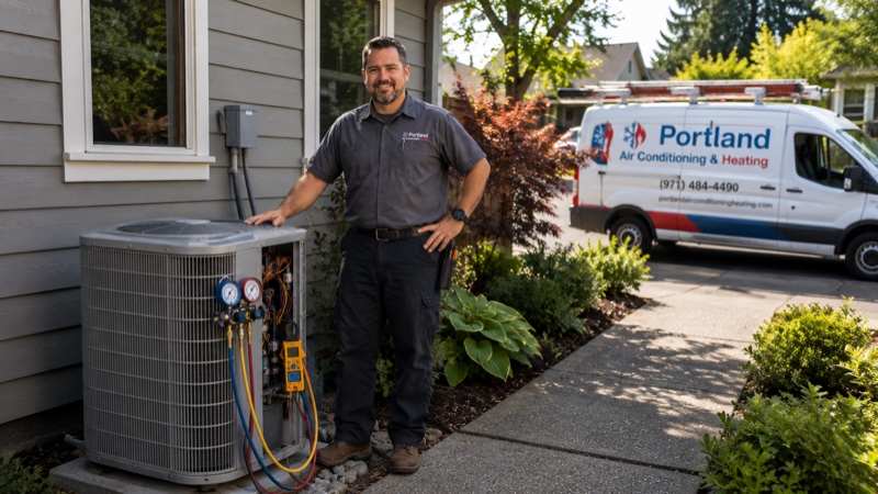 HVAC diagnostic service in progress